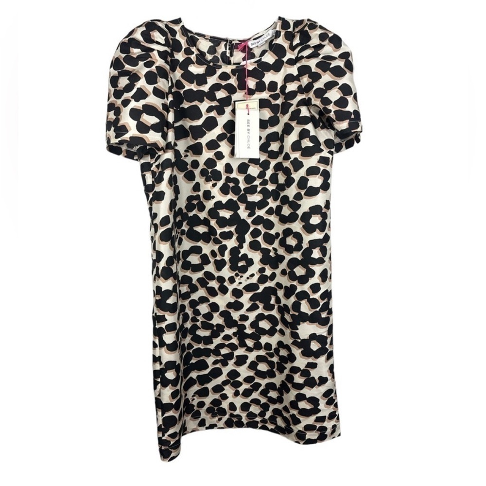 See By Chloe Silk Printed Balloon Sleeve Dress